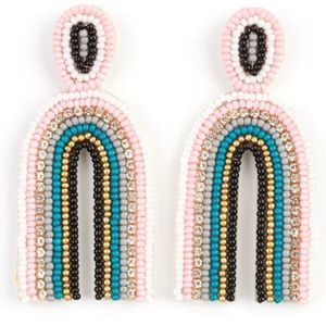 Paparazzi "Rainbow Remedy" Multi Earrings Colored Seed Beads Rhinestone Earrings
